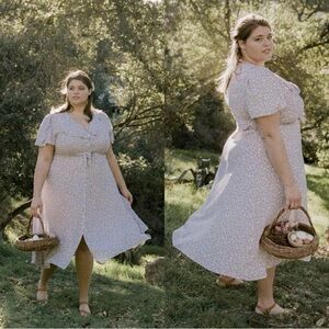 Christy Dawn Daisy Midi Dress Ruffle collar